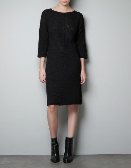 zara knit shirt dress