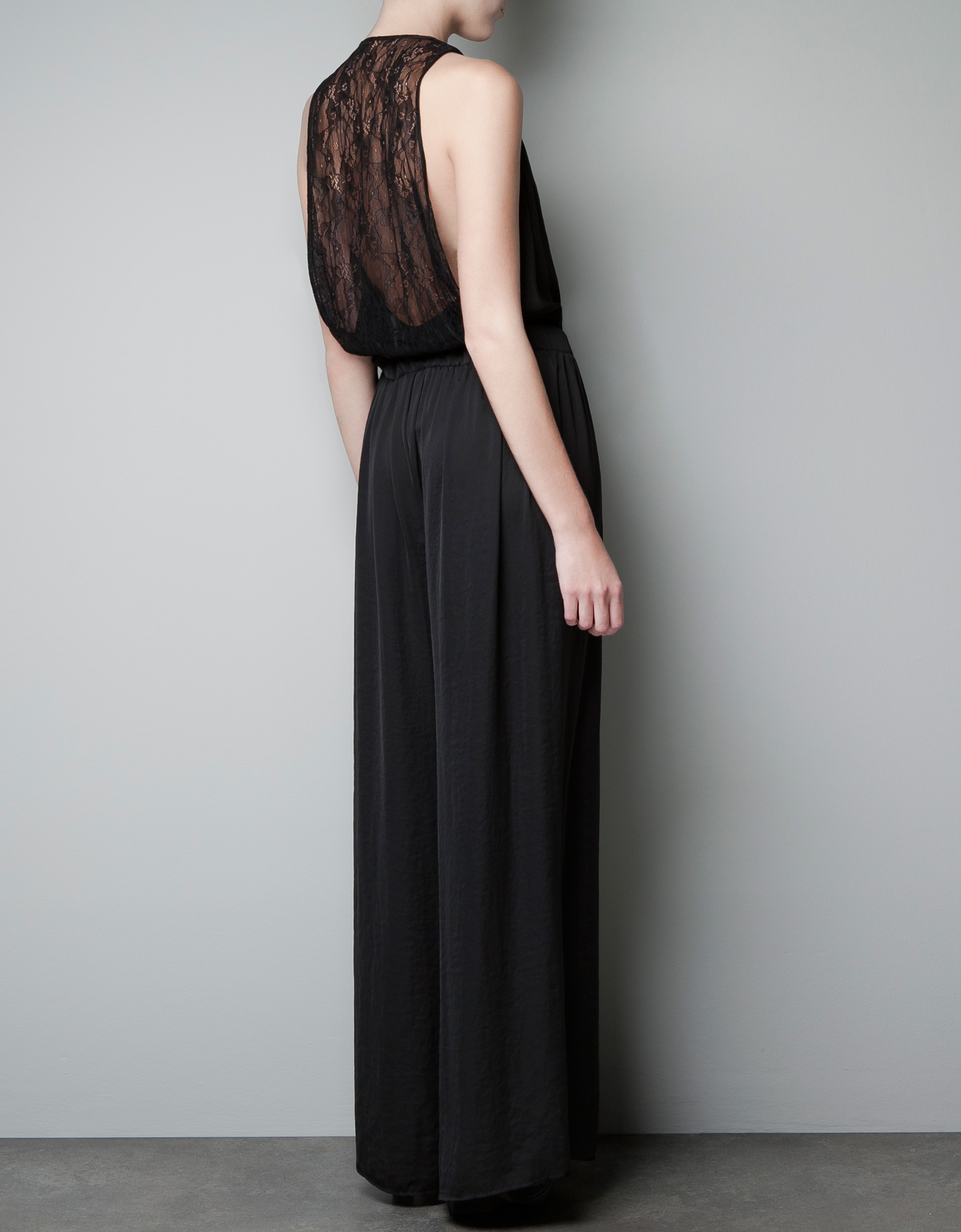 Zara Jumpsuit with Lace Back in Black