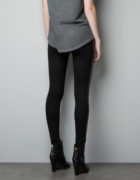 zara leather look leggings