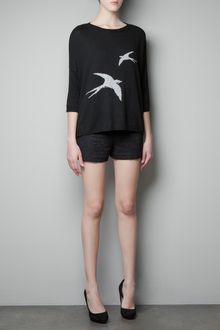 Zara Oversize Jacquard Sweater - Lyst