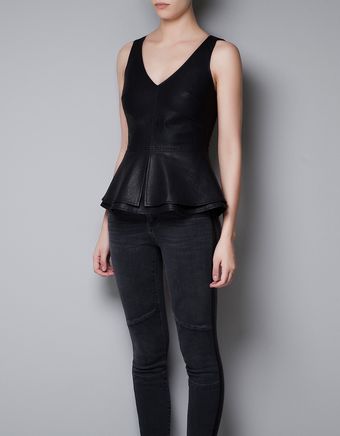 Zara Peplum Top - Lyst
