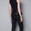 Zara Peplum Top in Black - Lyst