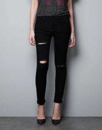 Zara Seamed Skinny Trousers - Lyst