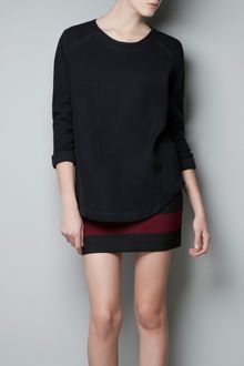 Zara Velour Sweatshirt - Lyst