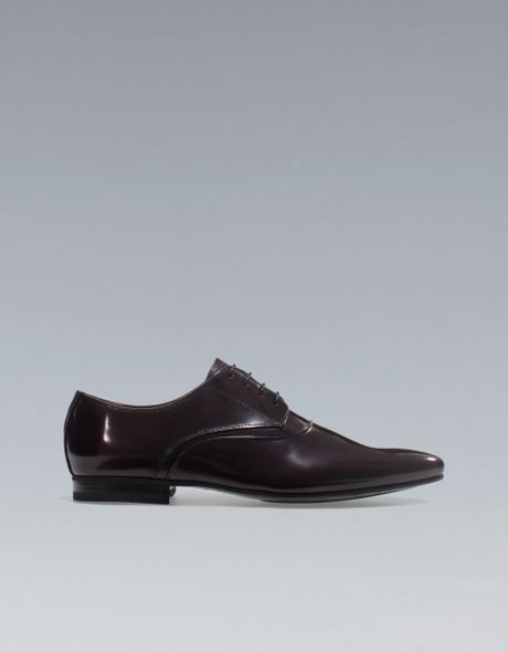 Zara Pointed Oxford Shoe in Purple for Men (bordeaux)