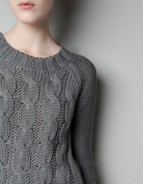zara grey knitted dress