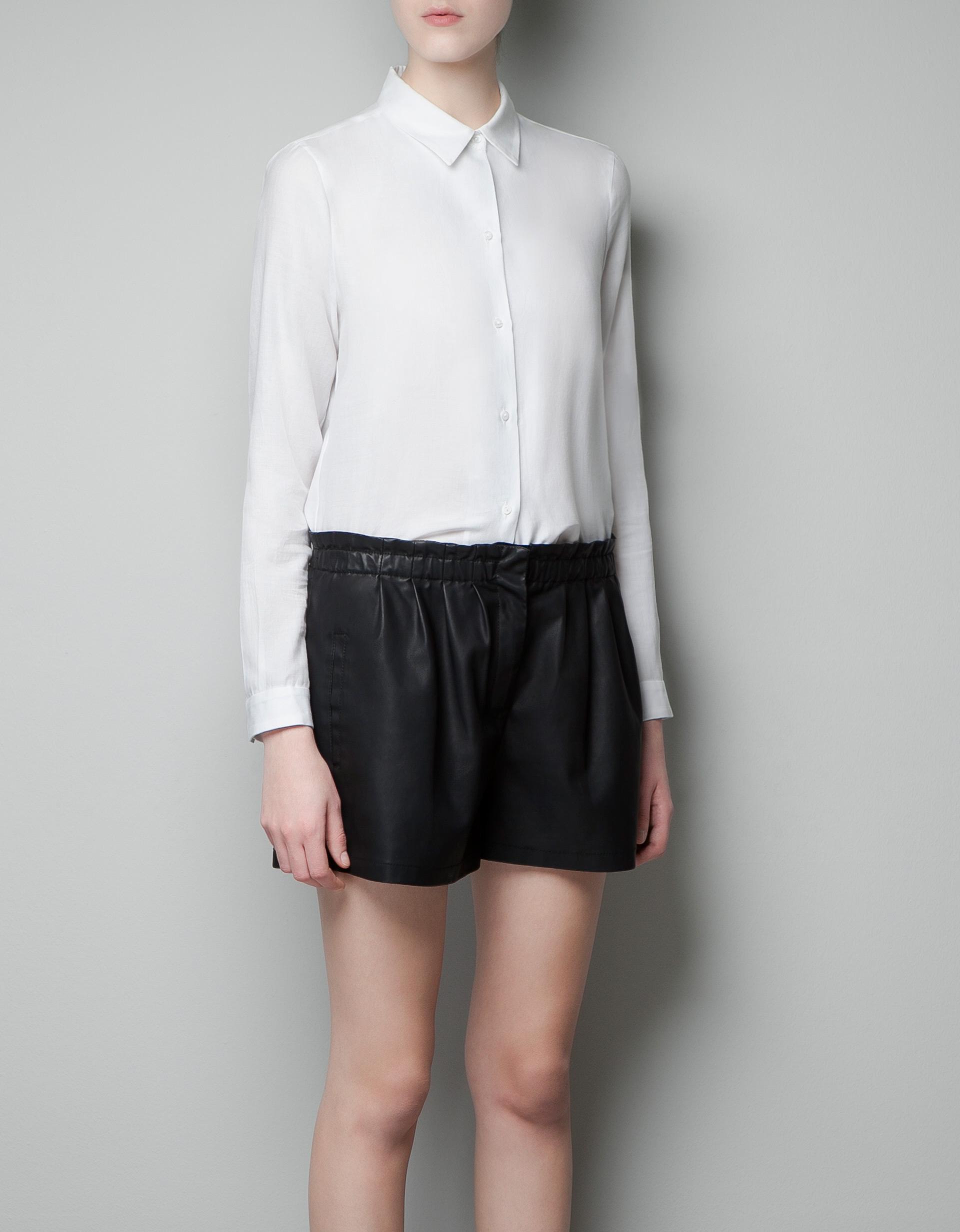 big collared white shirt