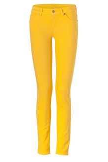 7 For All Mankind Drill Yellow Classic Skinny Cristen Jeans - Lyst