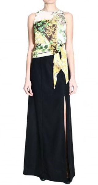 Class Roberto Cavalli Sleeveless Long Dress with Leaves Print - Lyst