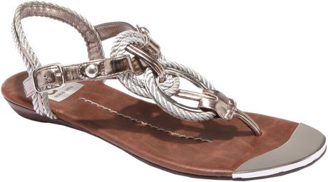 Dv By Dolce Vita Agnyss Metallic Rope Sandals in (dk silver) | Lyst