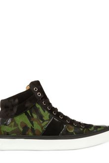 Jimmy Choo Camouflage Pony Skin High Top Sneakers - Lyst