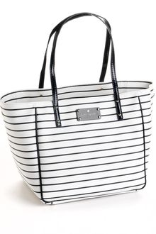 Kate Spade Striped Leather Tote Bag - Lyst