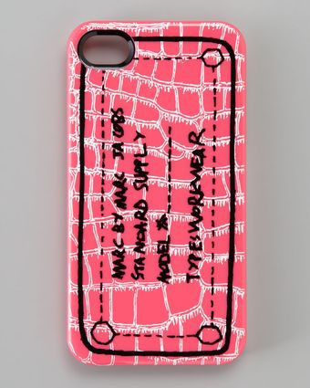 Marc By Marc Jacobs Trompe Croc-print Iphone 4 Case Ultra Pink - Lyst