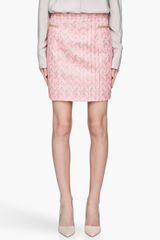 Matthew Williamson Fluorescent Pink Woven Mini Skirt