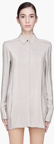 Matthew Williamson Silver Grey Floating Tailored Silk Blouse - Lyst
