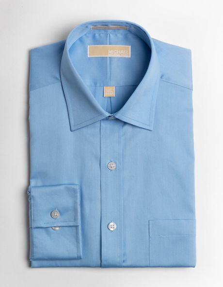 Michael Michael Kors Twill Dress Shirt in Blue for Men