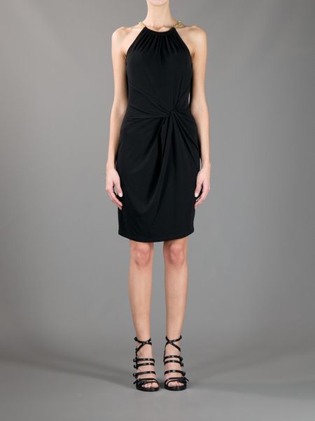 Michael Kors Chain Neck Dress in Black | Lyst