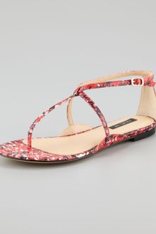 Rachel Zoe Gwen Snakeskin Flat Sandal - Lyst