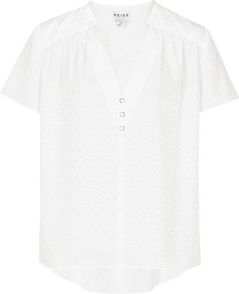 Reiss Ventura Star Print Collar Detail Top - Lyst