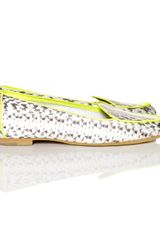 Aperlai  Flouro Python Gatsby Loafers