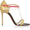Christian Louboutin Arnold 100 Patent Leather Sandals in Multicolor (gold) - Lyst