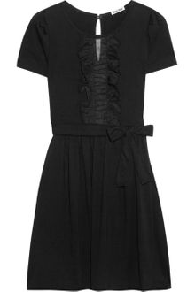Miu Miu Ruffled Cotton jersey Mini Dress - Lyst