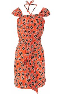 Miu Miu Printed Silk Crepe De Chine Dress - Lyst