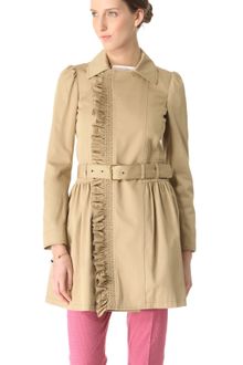 RED Valentino Ruffle Trim Trench Coat - Lyst