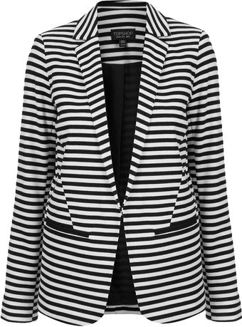 Topshop Stripe Ponte Blazer - Lyst