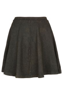 Topshop Dark Denim Look Skater Skirt - Lyst