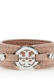 Tory Burch Metallic Logo Skinny Double Snap Cuff - Lyst