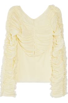Zac Posen Ruffled Stretch Silkchiffon Top - Lyst
