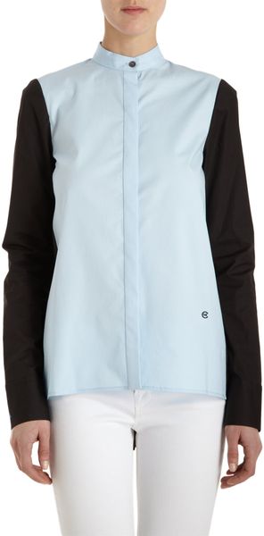 10 Crosby by Derek Lam Pleated Back Combo Shirt - Lyst