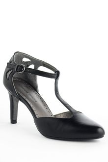 Adrienne Vittadini T-Strap Leather Pumps - Lyst