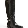 Isaac Mizrahi Amit Tall Stretch Leather Boots in Black (black leather) - Lyst