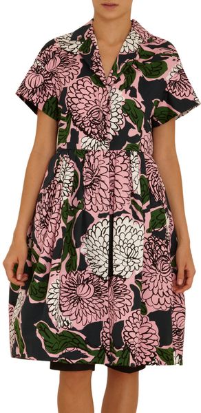 Marni Big Floral Print Short Sleeve Dress - Lyst