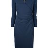 Burberry Vneck Dress in Blue (navy) - Lyst
