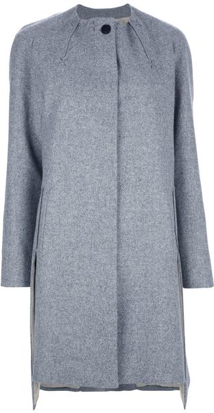 Fendi Collarless Coat - Lyst