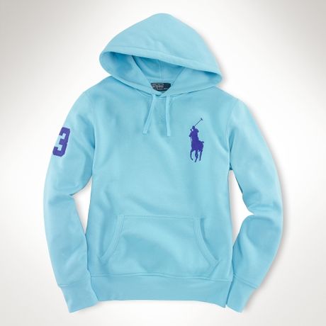 polo hoodie ralph lauren turquoise pony fleece french