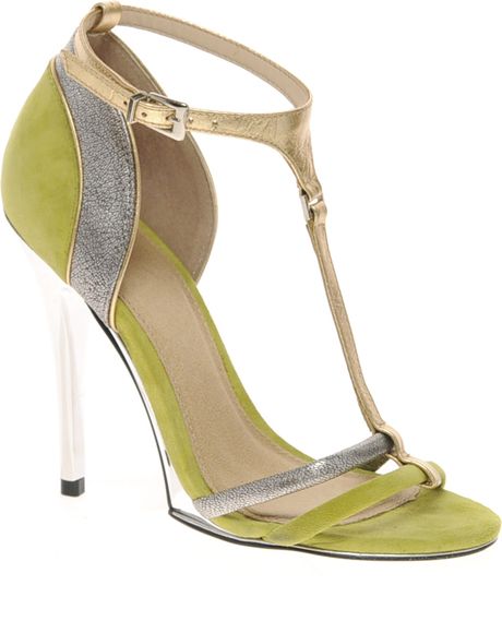 dark green high heel sandals