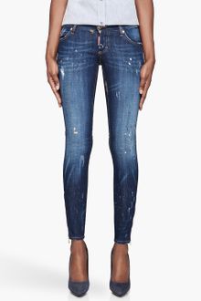 DSquared2 Deep Indigo Gold Paints plattered Super Slim Jeans - Lyst