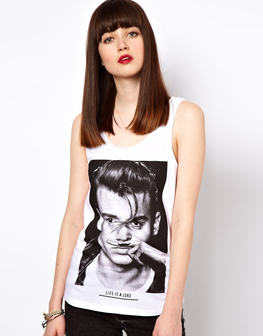 Eleven Paris Johnny Depp Moustache Vest in White | Lyst