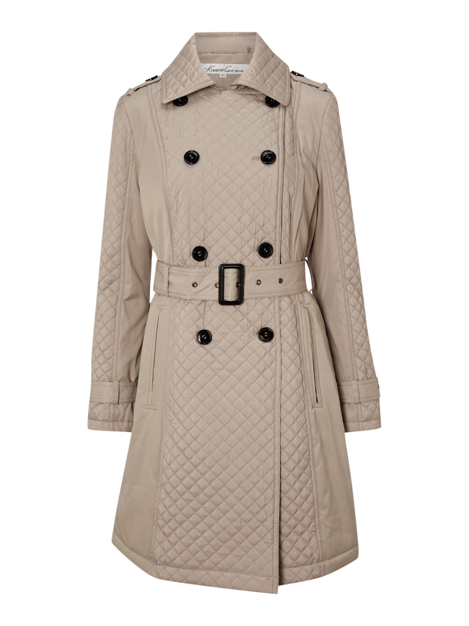 Cole Quilted Coat with Belt in Beige (stone) Lyst