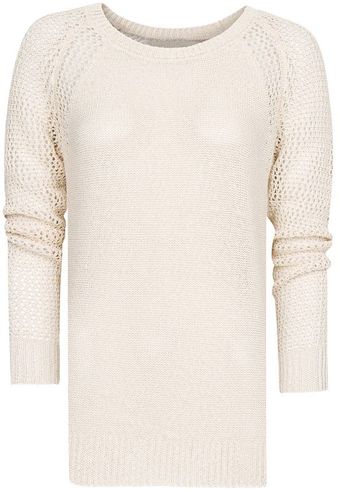 Mango Openwork Sleeves Sweater - Lyst