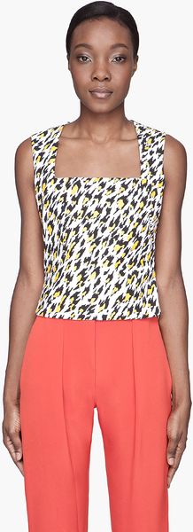 Mugler White Leopard Print Applique Tank Top - Lyst