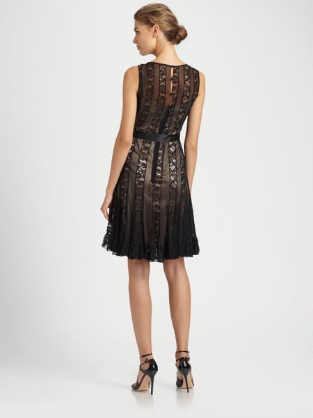 Teri Jon Lace Inset Dress in Black