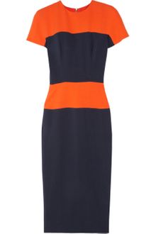 Victoria Beckham Color-block Silk and Wool-blend Dress - Lyst