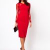 Asos Bodycon with Lace Insert in Black - Lyst