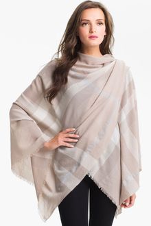 Burberry Check Print Wool Cape - Lyst