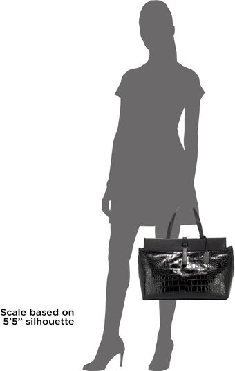 Elie Tahari Croc-Embossed Leather Tote - Lyst